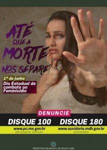 01 DE JUNHO  DIA ESTADUAL DE COMBATE AO FEMINICÍDIO