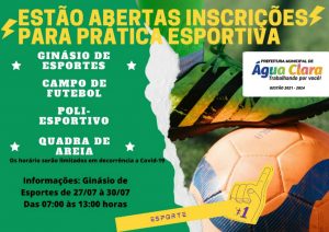 Prefeitura Municipal de Água Clara através da Secretaria de Esportes retoma atividades esportivas