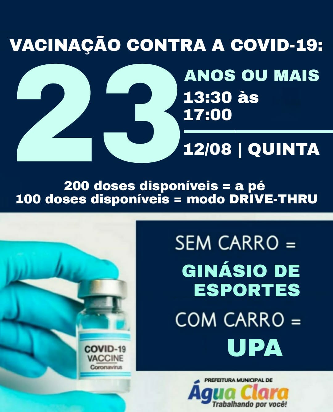 VACINAÇÃO CONTRA COVID-19 AVANÇA EM ÁGUA CLARA