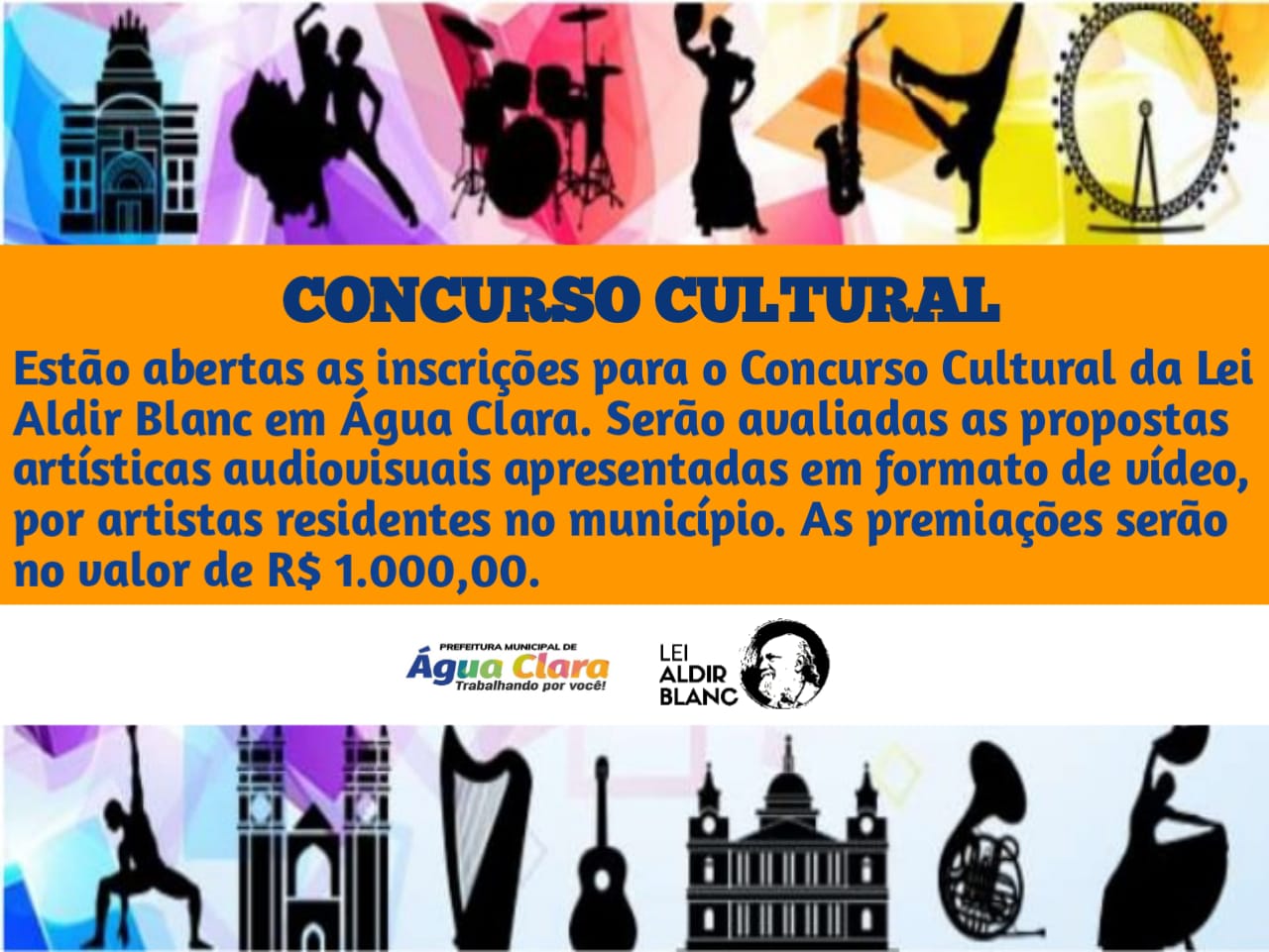 Inscrições abertas para Concurso Cultural em Água Clara com prêmios no valor de R$1.000,00