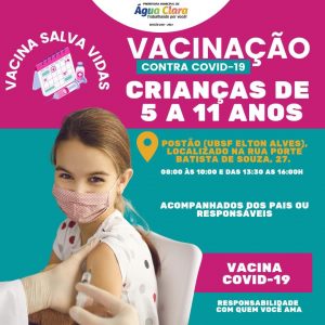 Vacinação contra COVID-19 em crianças de 5 a 11 anos