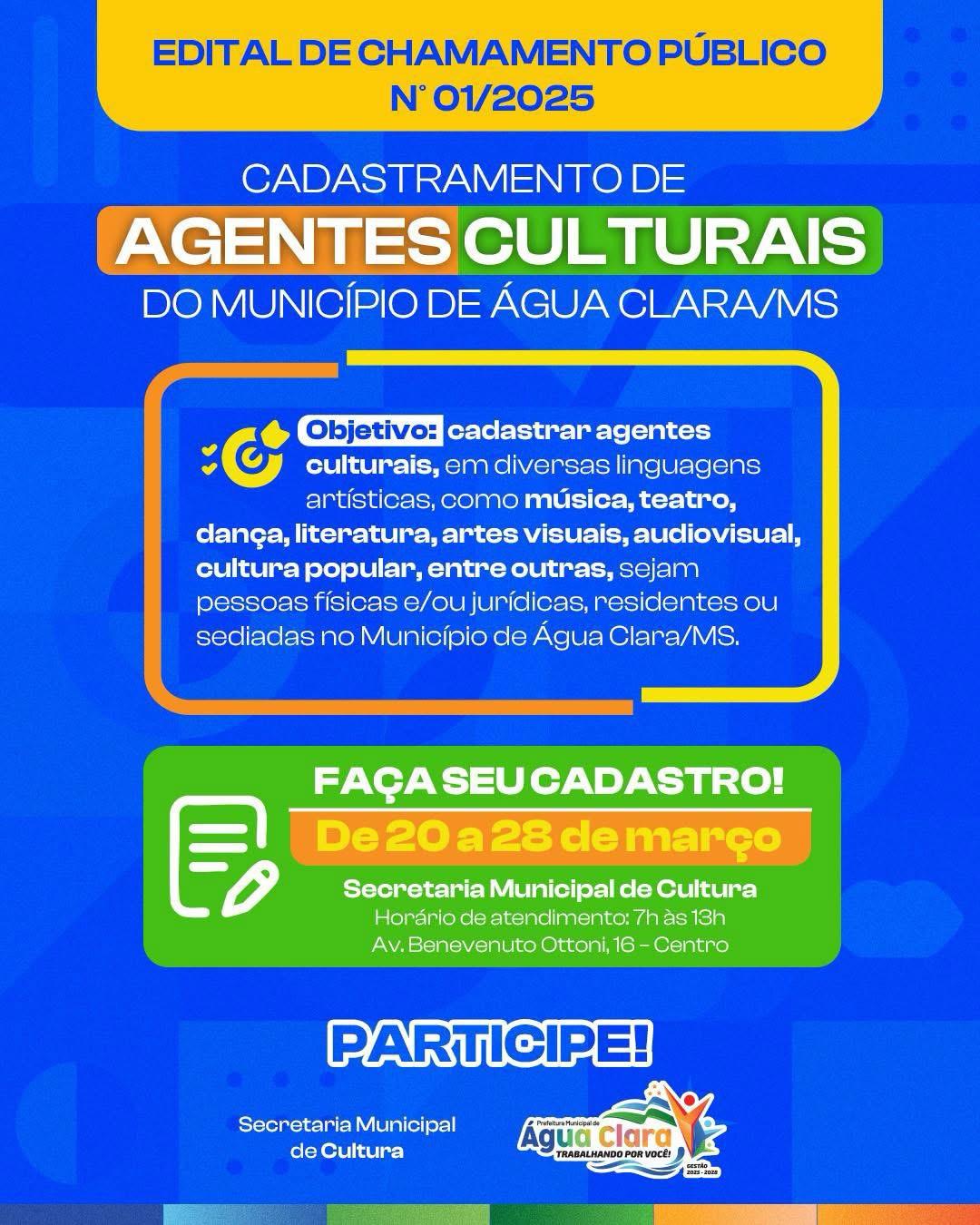 No momento você está vendo Chamada Pública para Agentes Culturais