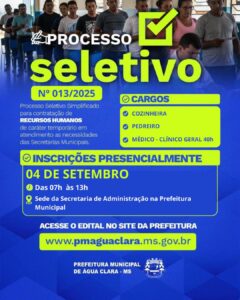 Leia mais sobre o artigo Prefeitura abre processo seletivo nº013/2025