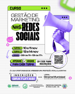 Leia mais sobre o artigo Prefeitura está com inscrições abertas para curso gratuito de Gestão de Marketing nas Redes Sociais