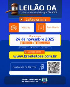 Leia mais sobre o artigo Prefeitura de Água Clara realiza leilão online de veículos e bens móveis