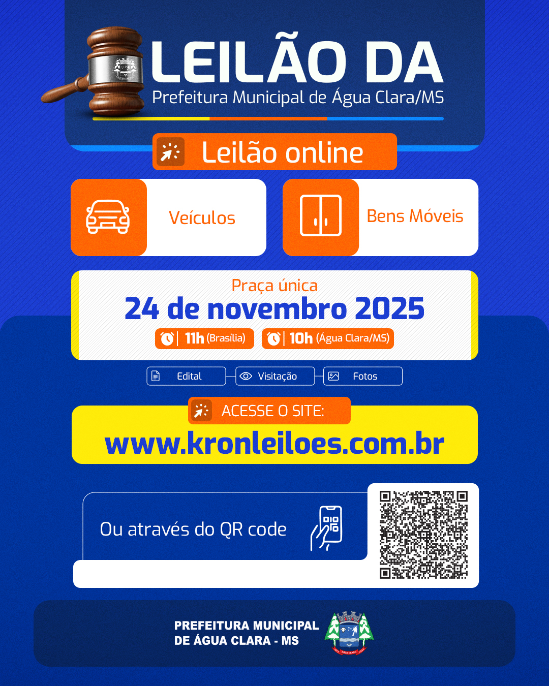 No momento você está vendo Prefeitura de Água Clara realiza leilão online de veículos e bens móveis