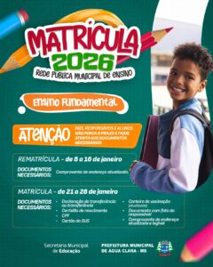 Leia mais sobre o artigo Atenção aos prazos de matrícula e rematrícula do ensino fundamental