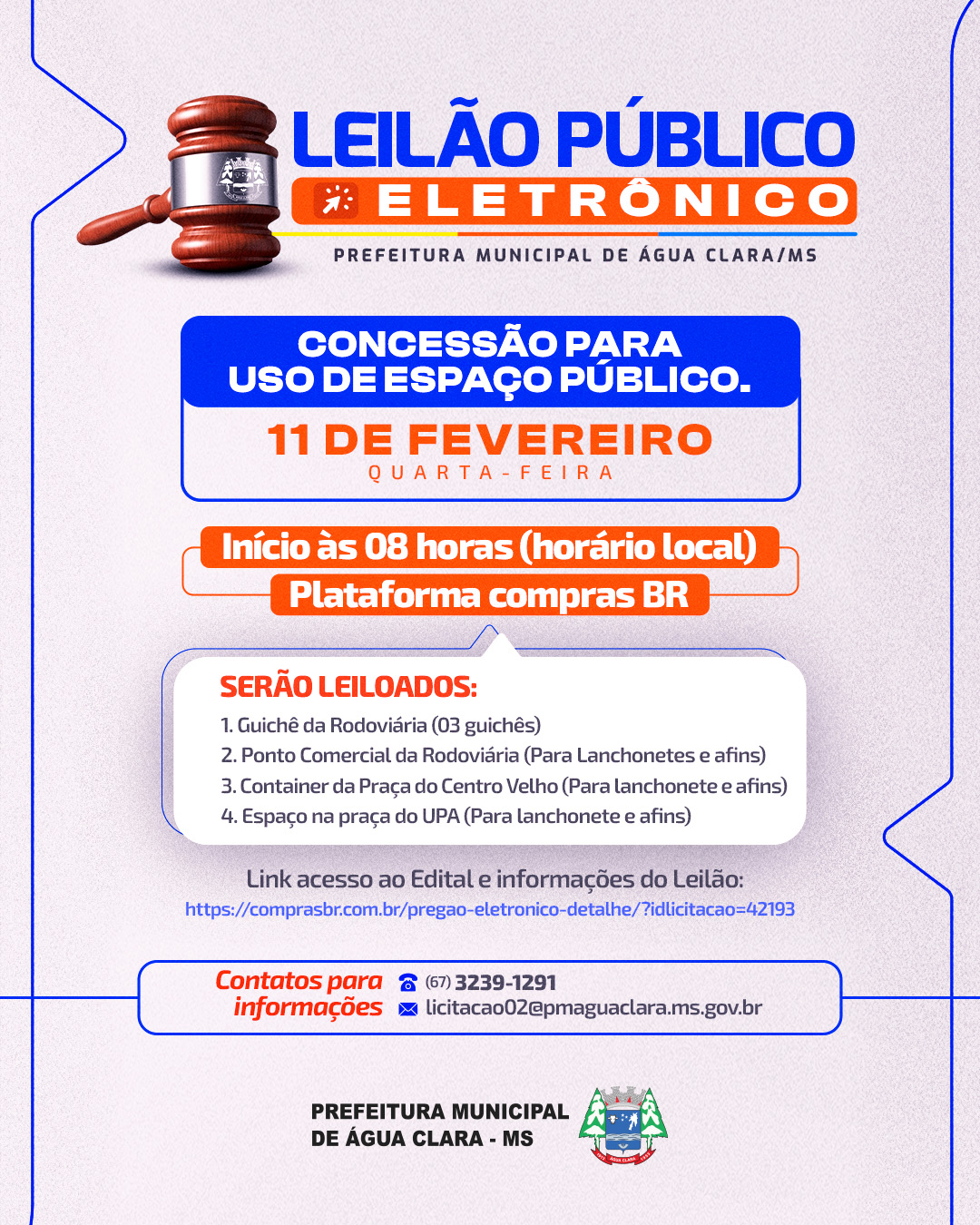 No momento você está vendo Prefeitura anuncia leilão para concessão de espaços públicos