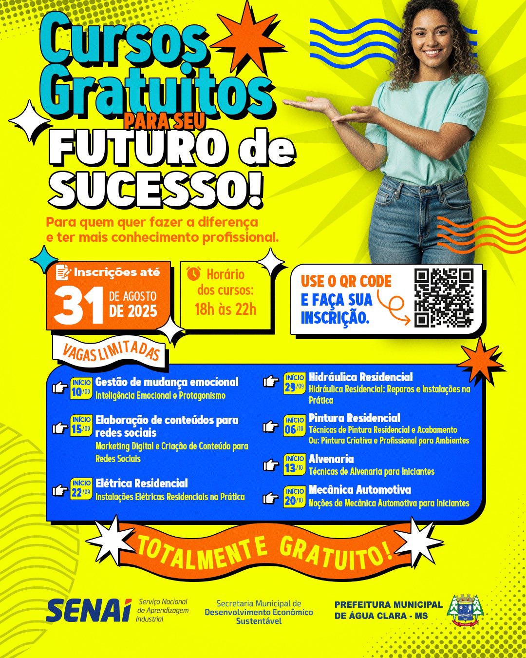 Leia mais sobre o artigo O projeto “Futuro de Sucesso” chegou em Água Clara com cursos gratuitos oferecidos pelo SENAI