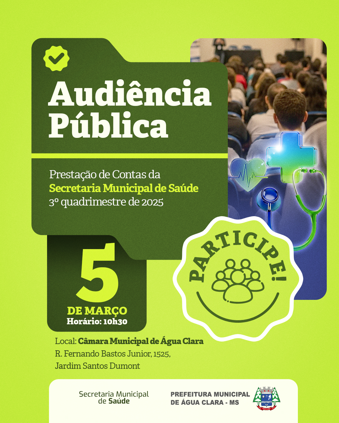 No momento você está vendo Secretaria de Saúde convoca população para Audiência Pública de Prestação de Contas