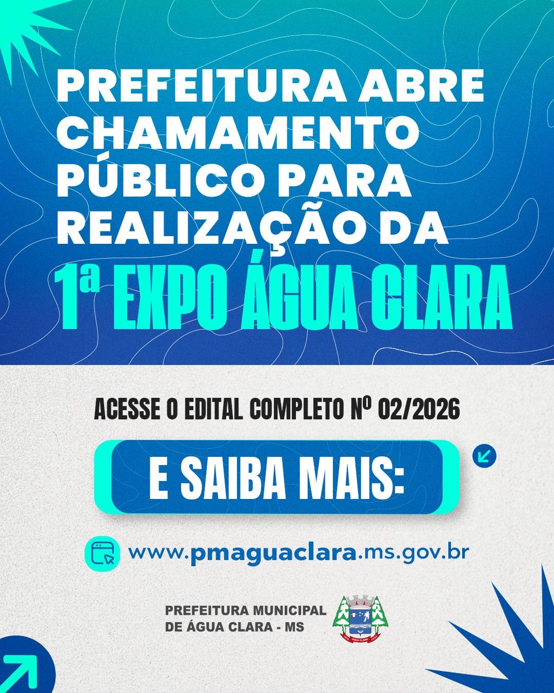 No momento você está vendo Prefeitura de Água Clara publica edital de Chamamento Público para realização da 1ª Expo Água Clara